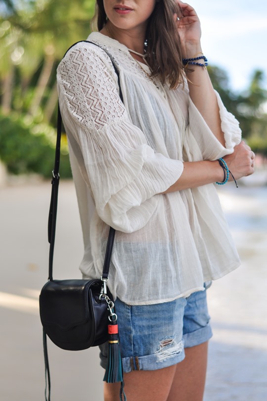 Thankfifi- Zalando Denim & Supply boho blouse & Rebecca Minkoff tassel bag - Cobblers Cove, Barbados-6