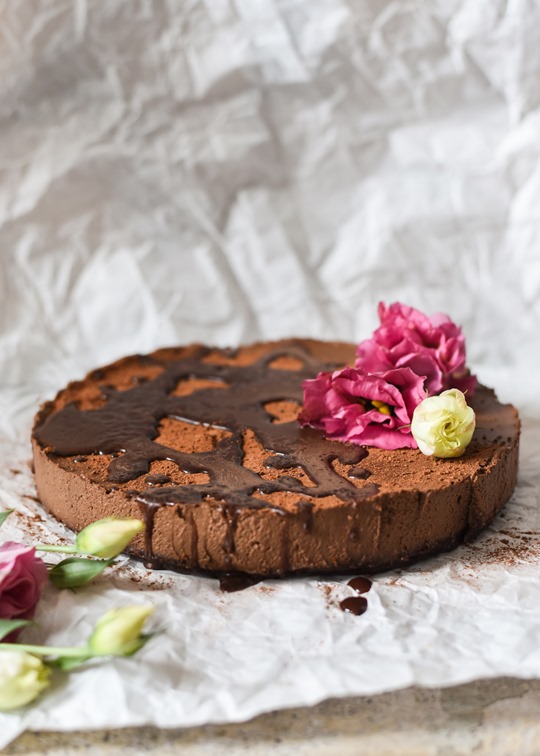Raw Chocolate Mousse Cake - cashew & coconut, vegan recipe - by Thankfifi-2