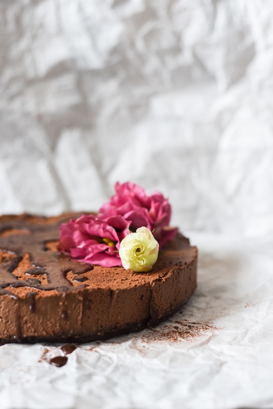 Raw Chocolate Mousse Cake - cashew & coconut, vegan recipe - by Thankfifi-7